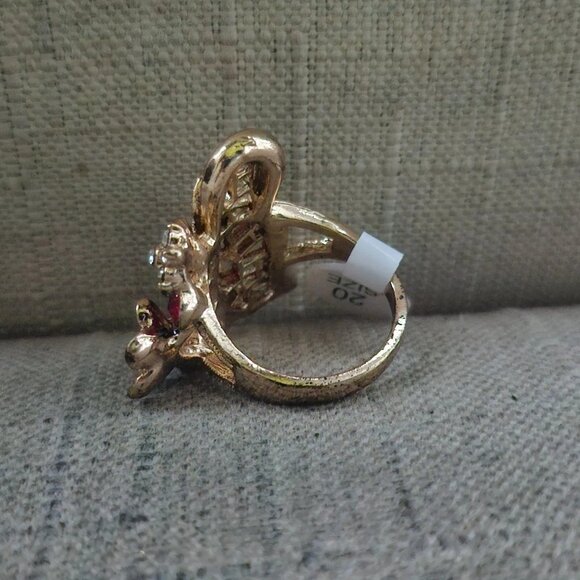 Fashion Ring Butterfly Shape Multi Color Faux Gemstone Fashion Jewelry Size - Picture 3 of 10